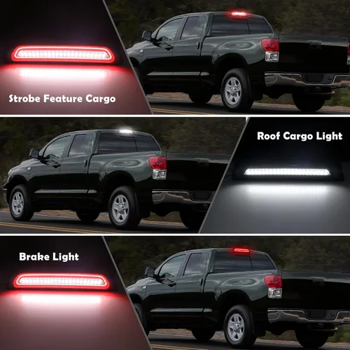 Miniatura 2 de Tercera luz de freno LED compatible con Tundra 2007-2021, luz de parada central trasera de montaje alto, lámpara de carga del techo estroboscópica