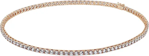Miniatura 4 de Tienda Collection Platinum Plated Sterling Silver Tennis Necklace set with Round Cut Infinite Elements Cubic Zirconia