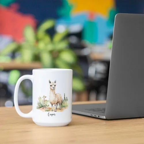 Miniatura 4 de Taza de café personalizada con loro en un bosque tropical, tazas personalizadas de animales, taza con nombre personalizado para cumpleaños