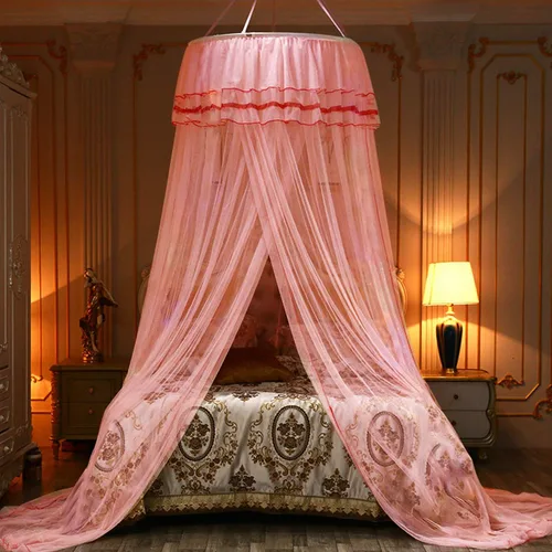 Miniatura 3 de Jolitac Dosel de Cama Mosquitera de Encaje para Camas de Niñas, Tienda de Juego de Princesa Única Doseles de Malla Cúpula Grande de Encaje Cortinas
