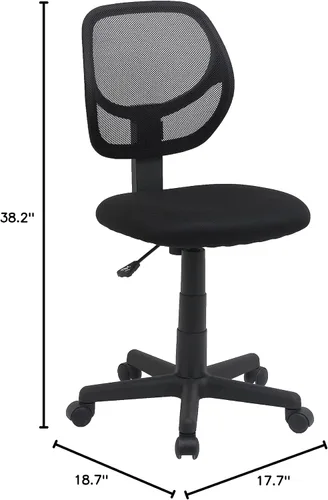 Miniatura 8 de Amazon Basics Silla de oficina con respaldo bajo, malla transpirable, altura ajustable, asiento acolchado, ruedas giratorias, soporte de espalda