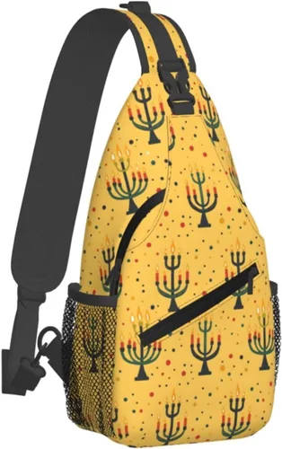Small Crossbody Bags for Women Men - Vintage Colorful Candle Print Adjustable Shoulder Bag Fanny Packs Belt Sling Bag Crossbody Purses Backpack for