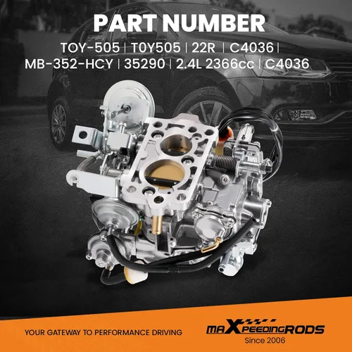 Miniatura 4 de maXpeedingrods Carburador 22R de 2 barriles TOY-505 Carb para Toyota Pickup 22R Motor 1981-1986 y 1987 (primeros seis meses) con conector de enchufe