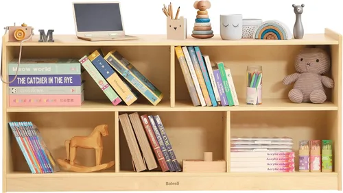 Bateso Organizador de almacenamiento de juguetes para habitación de niños, estantería de madera para niños, para aula, organizador de almacenamiento