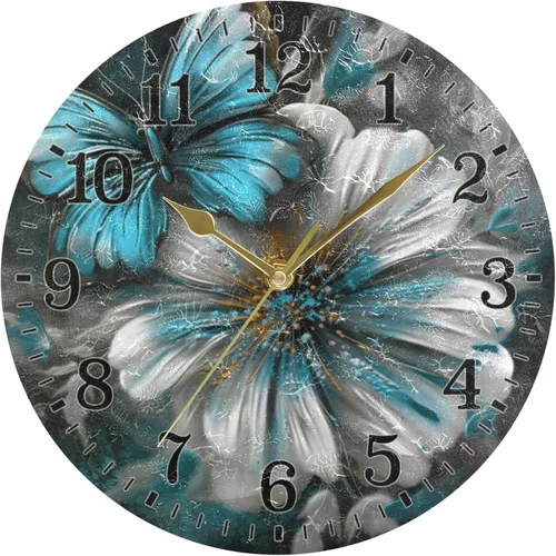 Miniatura 57 de JUNZAN Reloj de bañera con vino romántico espumoso y velas, reloj de pared silencioso de 10 pulgadas, pequeño reloj redondo, decoración de cocina
