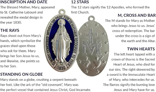 Miniatura 5 de Bovemee Medallas Milagrosas extra grandes de 3.5 pulgadas chapadas en plata, Colgante Dorado Medalla de la Virgen Milagrosa Amuleto Regalos Católicos