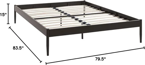 Miniatura 3 de Modway Elsie - Base de cama de metal con soporte de tablillas, tamaño King, color marrón