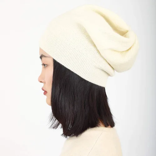 Miniatura 20 de WaySoft Gorro de cachemira 100% para mujer en una caja de regalo, gorro de gran tamaño para mujer