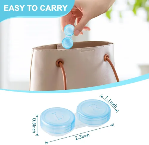 Miniatura 4 de Paquete de 50 Estuches para Lentes de Contacto, Estuches de Contacto Transparentes a Granel en 5 Colores, Lindo Estuche para Lentes de Contacto a