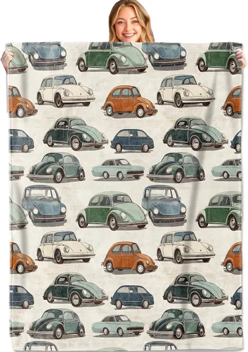 Miniatura 11 de Manta vintage para automóvil, 50 x 60 pulgadas, franela suave, ligera, retro de los años 50, con signos de neón, regalos para niños y niñas
