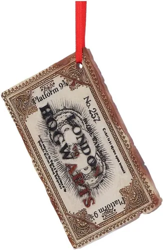 Miniatura 4 de Nemesis Now Adorno colgante de boleto expreso de Harry Potter Hogwarts con licencia oficial de 3.7 in, color crema