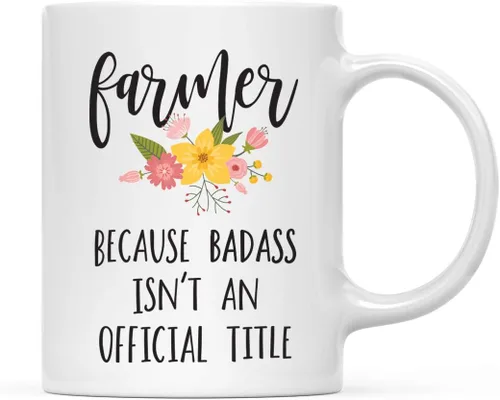 Miniatura 14 de Andaz Press Taza de café de 11 onzas, regalo de broma, tía porque Badass no es un título oficial, gráfico floral, 1 paquete