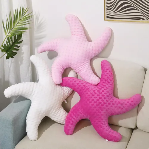 Miniatura 19 de Almohada de estrella de pescadillo de Marble Empire para sofá y cama, almohada de decoración costera, almohada de acento de tema de playa de océano