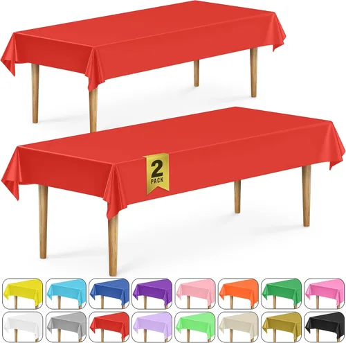 Miniatura 47 de DecorRack 2 Manteles rectangulares de plástico libres de BPA, 54 x 108 pulgadas, mantel de mesa para comedor, mantel rectangular para fiestas