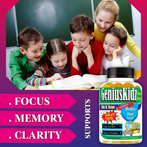Miniatura 2 de Celebrity Lifestyle Product Suplemento de enfoque de apoyo cerebral para niños y adolescentes Omega 3 gomita de vitamina memoria y atención