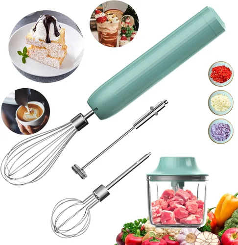 Miniatura 13 de Mezclador de mano inalámbrico MixgoII, batidor eléctrico de mano y espumador de leche, mini mezcladores de mano, batidora de mano recargable y Beige