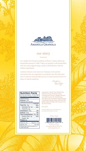 Miniatura 2 de Anahola Granola Granola de jengibre y mango - Granola hawaiana saludable - Granos antiguos sin azúcar añadido - Hecho a mano desde 1986 - Bueno