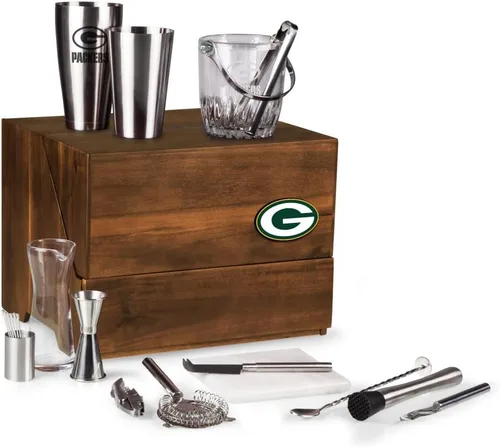 Miniatura 23 de PICNIC TIME NFL Madison Acacia - Juego de herramientas de barra de mesa, kit de camarero con soporte, juego de accesorios de bar