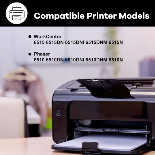 Miniatura 2 de Phaser 6510 / Workcentre 6515 - Cartucho de tóner negro de alta capacidad compatible con Xerox 106R03480 para Xerox WorkCentre 6515DN 6515DNI