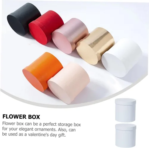 Miniatura 4 de Caja de ramo de 2 piezas, caja redonda de flores, cajas de flores para San Valentín, caja de embalaje de flores, caja de arreglos, caja de cartón