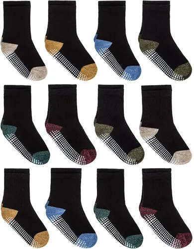 Miniatura 26 de Zaples - Calcetines con suela antideslizante y altura media para bebés, niños y niñas Negro