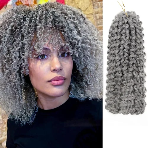 Miniatura 64 de 8 Paquetes de Cabello Rizado con Ganchillo GoGo, Cabello Rizado con Ganchillo para Mujeres Negras, Trenzado de Onda Profunda, Cabello Sintético