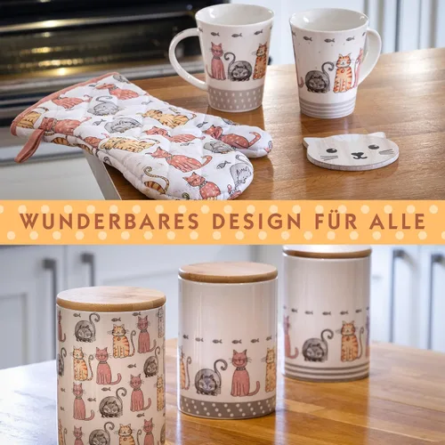 Miniatura 7 de SPOTTED DOG GIFT COMPANY Juego de 2 toallas de cocina para gatos, 100% algodón absorbente, para secar platos, accesorios de cocina con temática