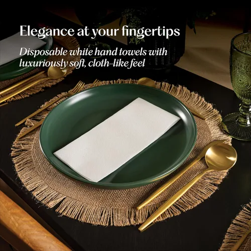 Miniatura 3 de Paquete de 200 toallas desechables de lino para invitados, 12 x 17 pulgadas, servilletas de baño de mano, hechas en Estados Unidos, servilletas