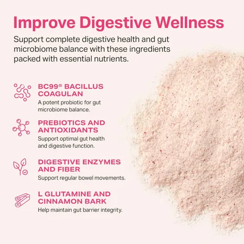 Miniatura 4 de Proper, The Pinks Digestión y Alivio de la Hinchazón. Mezcla de bebida con probióticos para la salud intestinal, prebióticos, raíz de remolacha