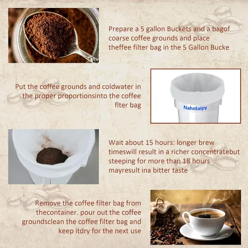 Miniatura 5 de Bolsa de filtro de café Cold Brew compatible con el sistema Toddy Cold Brew para cafeteras comerciales de 5 galones, lavable y reutilizable, 2