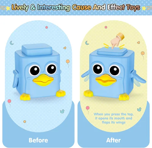 Miniatura 2 de Juego de Juguetes Apilables para Niños de 18+ Meses, 6 en 1 Juguetes Sensoriales Infantiles con Expresiones Cambiantes, Bloques Apilables