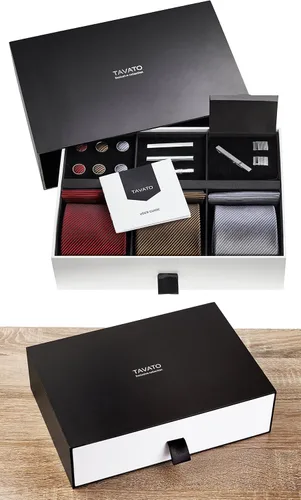 Miniatura 16 de Juego de corbata de regalo para hombre, corbata sedosa, bolsillo cuadrado, clips de corbata, gemelos para hombres