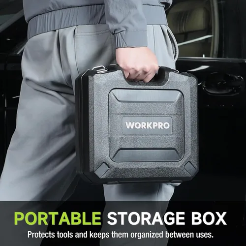 Miniatura 7 de WORKPRO Llave de impacto inalámbrica de 1/2 pulgada, pistola de impacto sin escobillas de 20 V, alto par de torsión de 370 pies (500 N.M)