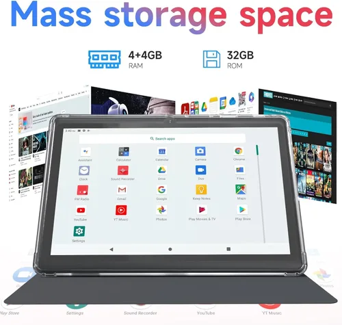 Miniatura 2 de CUPEISI Tablet Android 14, tableta de 7 pulgadas con funda, 8 GB de RAM+32 GB de ROM/1 TB Tableta expandible, 1.6 GHz, computadora con procesador