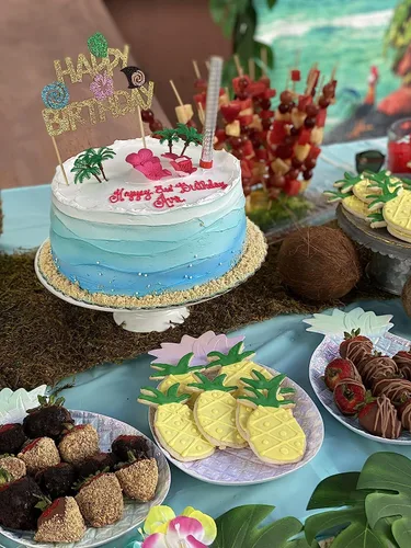 Miniatura 5 de JeVenis Mona - Decoración de cumpleaños de Hawaii, pancarta de cumpleaños de Luau, decoración de fiesta de cumpleaños hawaiano para fiesta de verano