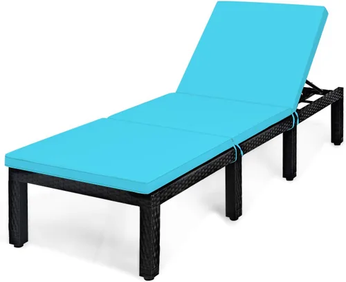 Miniatura 8 de Tangkula Sillón de mimbre para patio, sillas reclinables ajustables de ratán al aire libre, tumbona moderna de ratán exterior con asiento y cojín