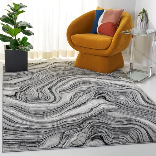 Miniatura 13 de SAFAVIEH Meadow Collection - Alfombra para pasillo, 2 x 7 pies, azul y gris, diseño abstracto moderno, no desprende pelusa y de fácil cuidado, ideal