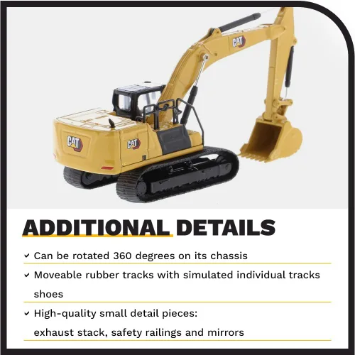Miniatura 5 de Diecast Masters Excavadora hidráulica de próxima generación Caterpillar 336 a escala 1:87 Camión coleccionable para gatos y equipos