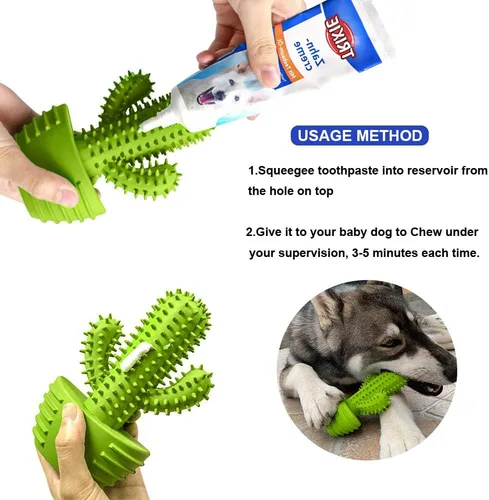 Miniatura 5 de Pamlulu Juguetes masticables para perros, cepillo de dientes para limpieza dental para perros pequeños, medianos y grandes, juguetes chirriantes