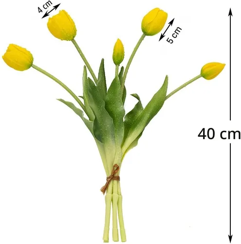 Miniatura 2 de DUYONE 15 flores de tulipanes artificiales, suave al tacto, realista, ramo de tulipanes de látex para el hogar, oficina, boda, fiesta, decoración
