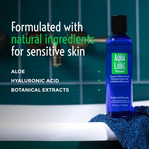 Miniatura 2 de Aqua Lube Natural 4 onzas líquidas, gel más grueso, lubricante personal, fórmula no pegajosa a base de agua, apto para juguetes, suave, de larga