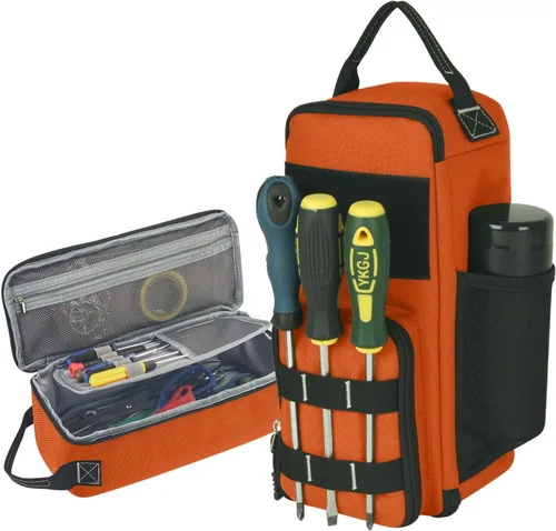 Miniatura 9 de LAKE OF FIRE Bolsa de herramientas pequeña de 12.6 pulgadas para hombres con múltiples bolsillos, impermeable, resistente al agua, bolsa de Verde