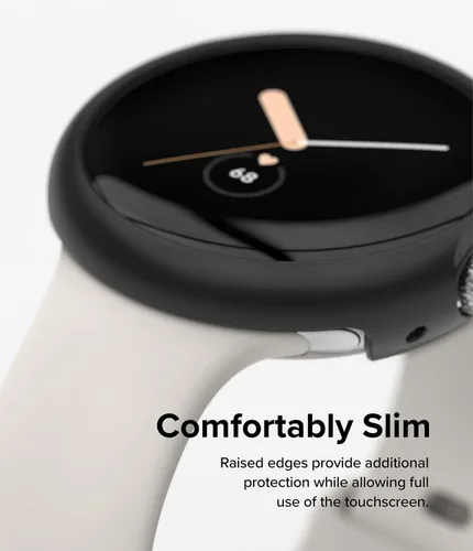 Miniatura 6 de Ringke Funda de reloj compatible con Google Pixel [transparente y negra, funda delgada] + doble película fácil [paquete de 3]