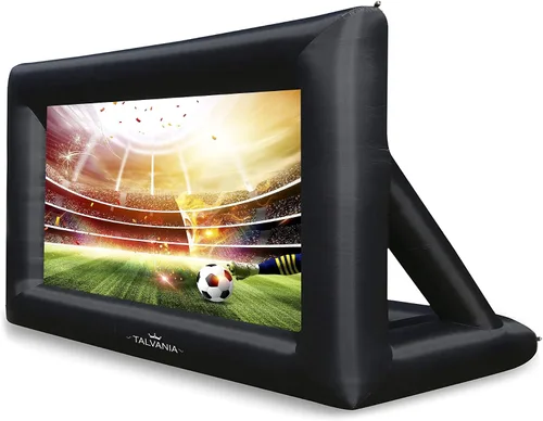 Miniatura 14 de Pantalla de proyector inflable de 30 pies para ver películas de TV en exteriores e interiores, pantalla enorme, soplador, amarres, estacas, bolsas