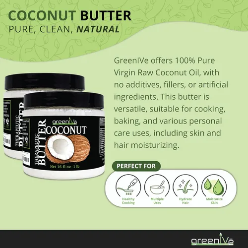 Miniatura 4 de GreenIVe - Aceite de coco crudo virgen 100% puro - Orgánico - Puro - Virgen - Exclusivo en Amazon (16 onzas)
