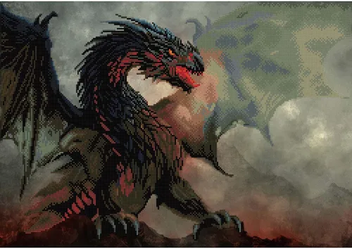 DIAMOND DOTZ Dragon?s Lair - Kits de pintura de diamantes míticos para adultos, kits de arte de diamantes, un kit de manualidades creativo relajante