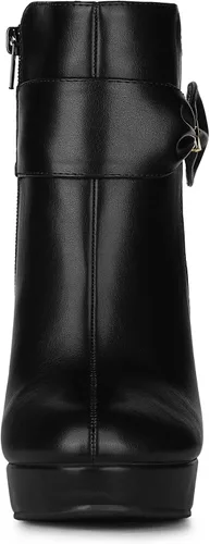 Miniatura 4 de Allegra K Botines de tacón alto con plataforma y decoración de lazo para mujer