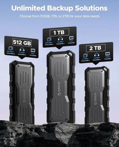 Miniatura 8 de ORICO SSD externo de 512 GB de hasta 2000 MB/s, protección adicional de interfaz, impermeable y a prueba de polvo, unidades de estado sólido