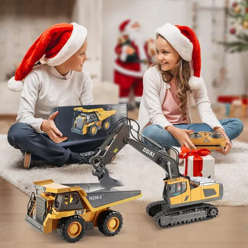 Miniatura 2 de DDAI Camión volquete de construcción a control remoto - Juguetes de camión volquete RC - Juguetes de construcción - Camión RC Juguetes para niños