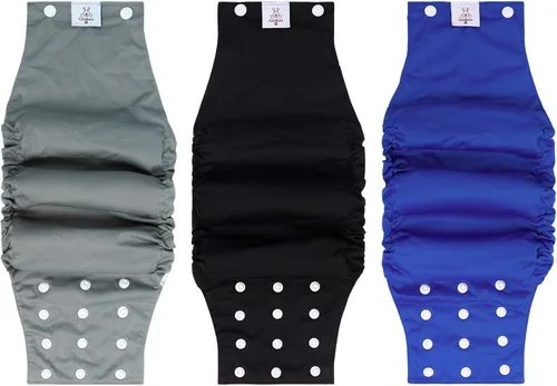 Miniatura 9 de CuteBone - Pañales lavables para perro macho con broches, reutilizables, 3 unidades por paquete, cinturón para el abdomen para perros machos